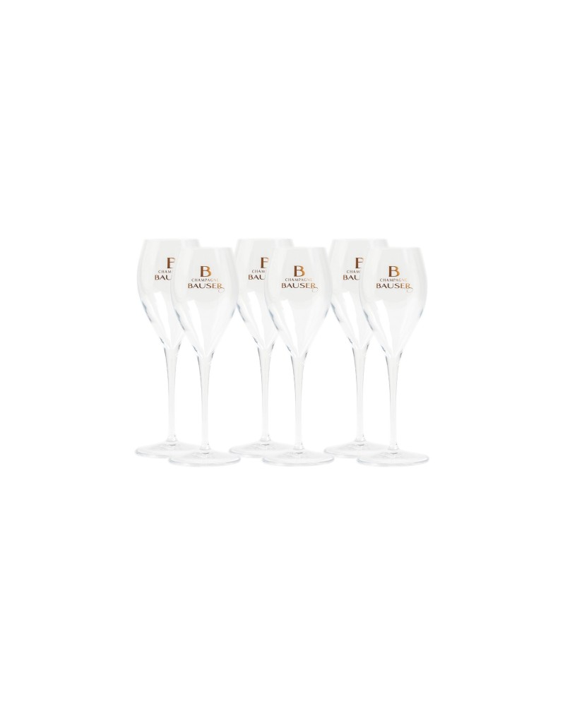 Set of 6 Champagne Glasses - 12 cl - Crystal Lehmann